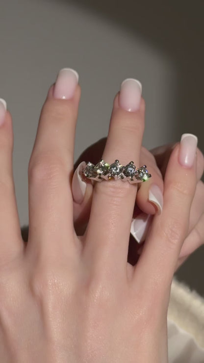 Two Carat Moissanite Five-Stone Ring
