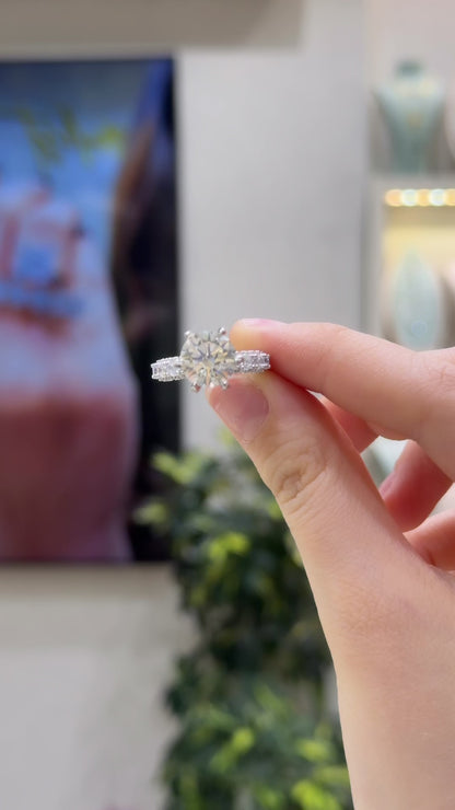 Four Carat Moissanite Designer Ring