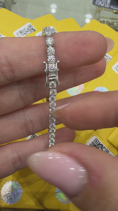Three mm Moissanite Tennis Bracelet