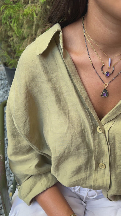 Amethyst Stone Design Horseshoe Necklace