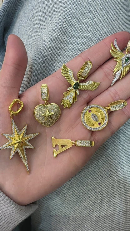 Angel Pendant with Colorful Stones / Charm