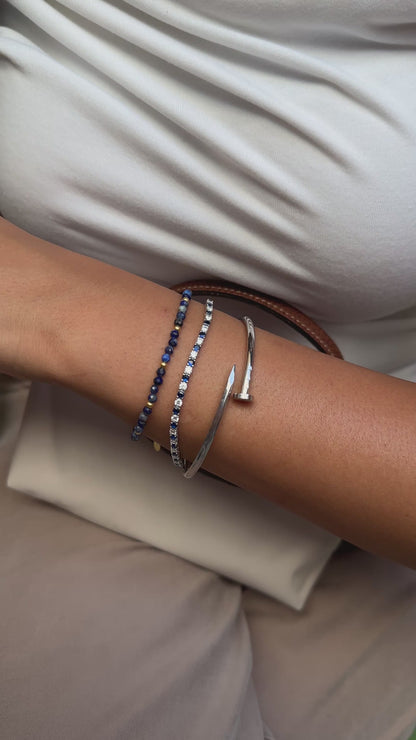 Two and a half mm Navy Stone Tennis Bracelet