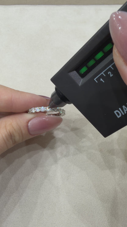 Three mm Moissanite Eternity Ring
