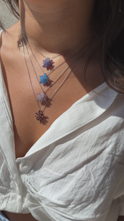 Burgundy Lotus Necklace