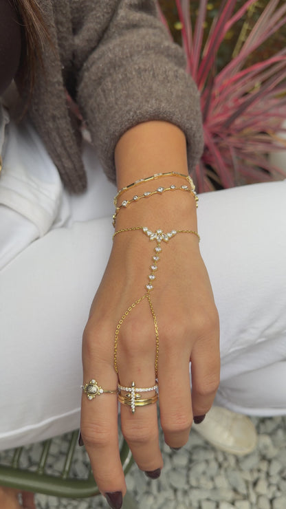 Stone Embellished Marquise Y Necklace