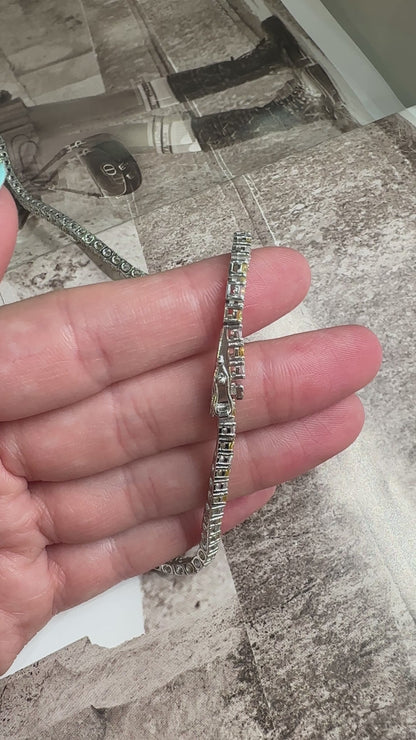 Three mm Yellow Stone Tennis Necklace