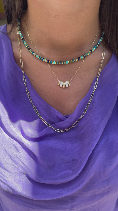 Pearl Stone Design Necklace