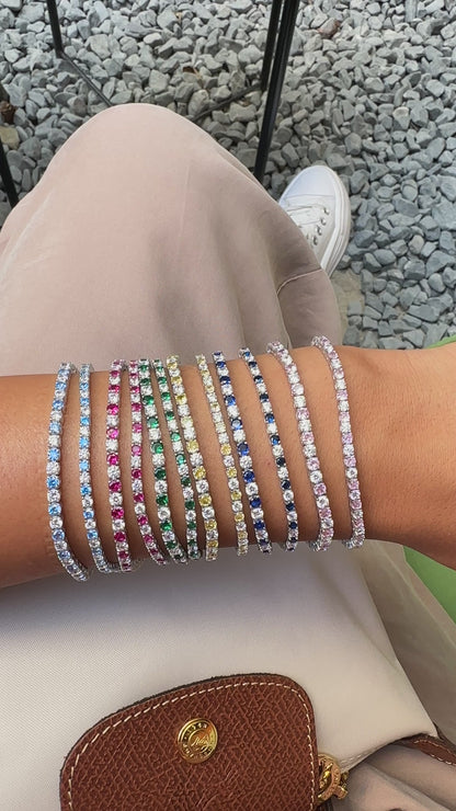 Three mm Yellow Stone Tennis Bracelet