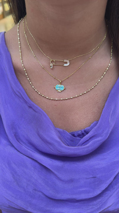 Paperclip Mother of Pearl Necklace