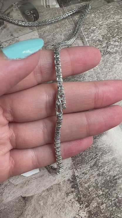 Two and a half mm Navy Tennis Necklace