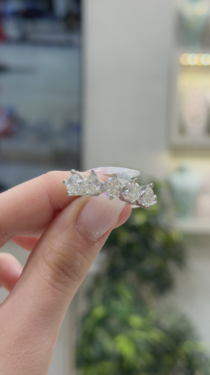Three Carat Moissanite Five-Stone Ring