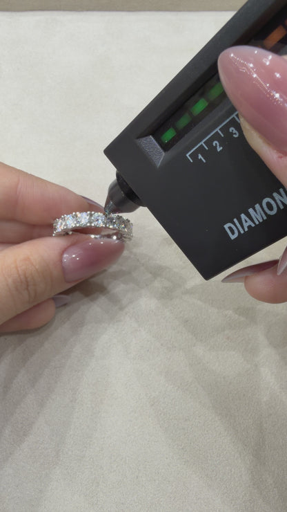 Large Moissanite Eternity Ring