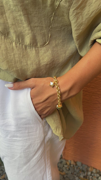 Figured Dangling Hollow Bracelet