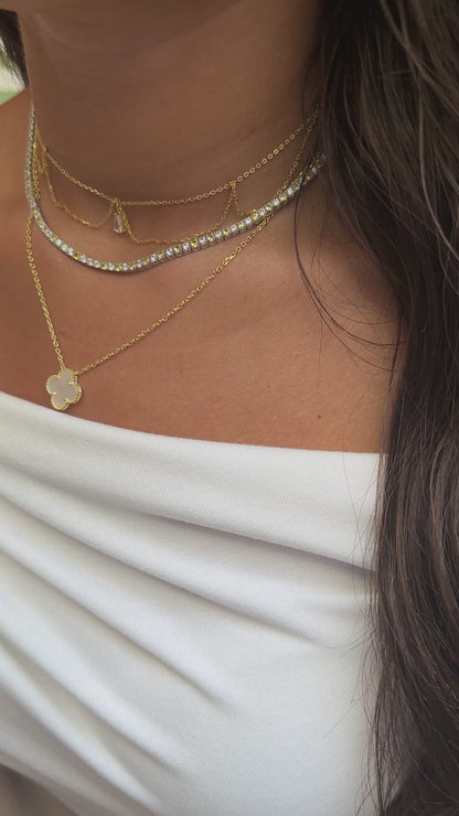 Two and a half mm Yellow Stone Tennis Necklace