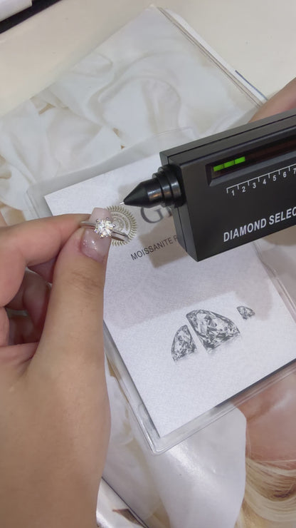 One Carat Six-Prong Moissanite Solitaire Ring
