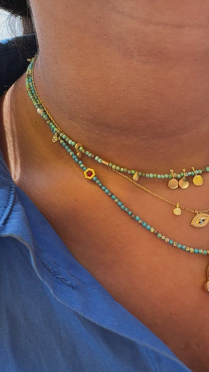 Pearlescent Turquoise Natural Stone Necklace