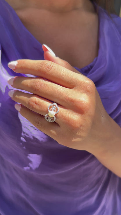 Double-Sided Pearl Ring