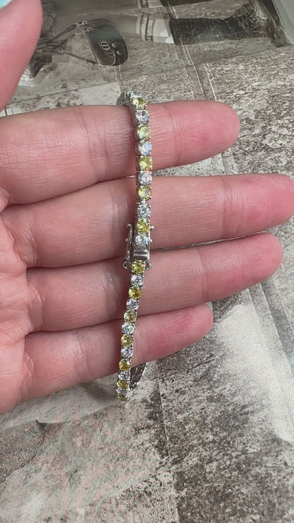 Two and a half mm Yellow Stone Tennis Bracelet