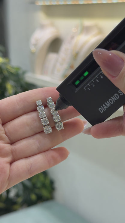 Moissanite Graduated Earrings