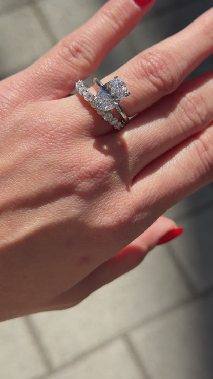 Three mm Moissanite Eternity Ring