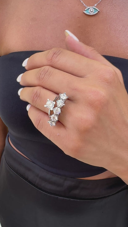 Two Carat G-Color Five Stone Ring