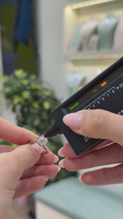Two Carat Six Prong Moissanite Solitaire Ring