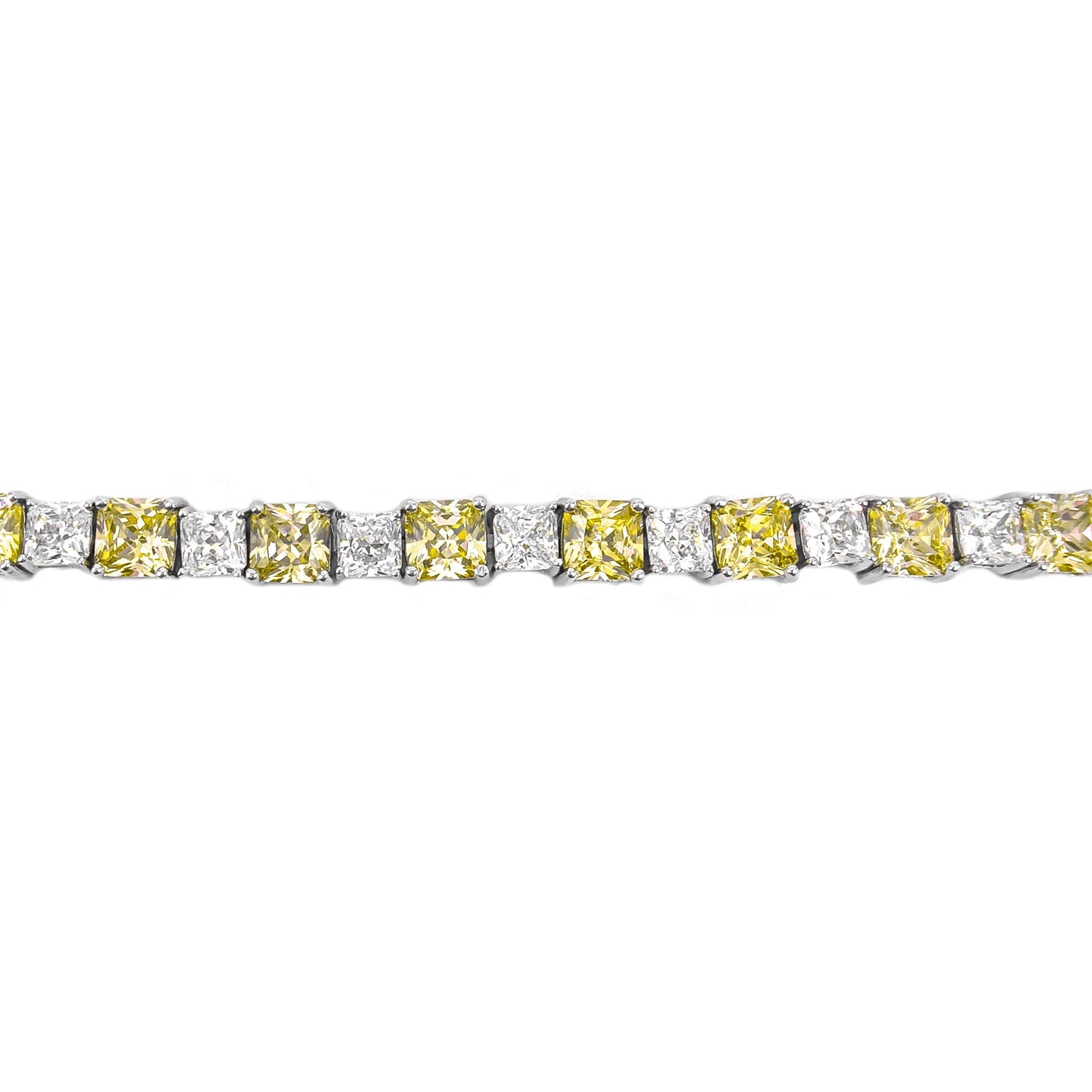 Big Small Square Yellow Stone Tennis Bracelet