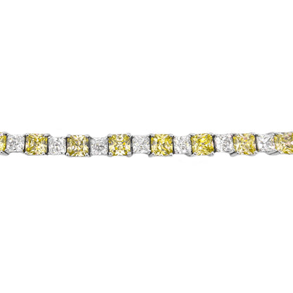 Big Small Square Yellow Stone Tennis Bracelet