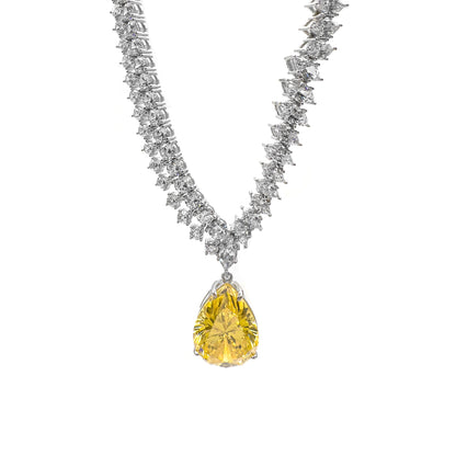 Yellow Pear Stone Necklace