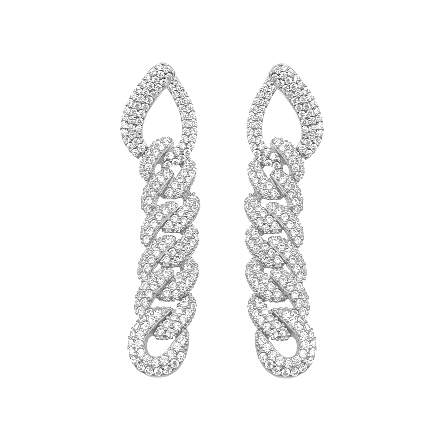 Stone Chain Model Earrings