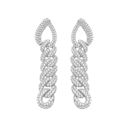 Stone Chain Model Earrings