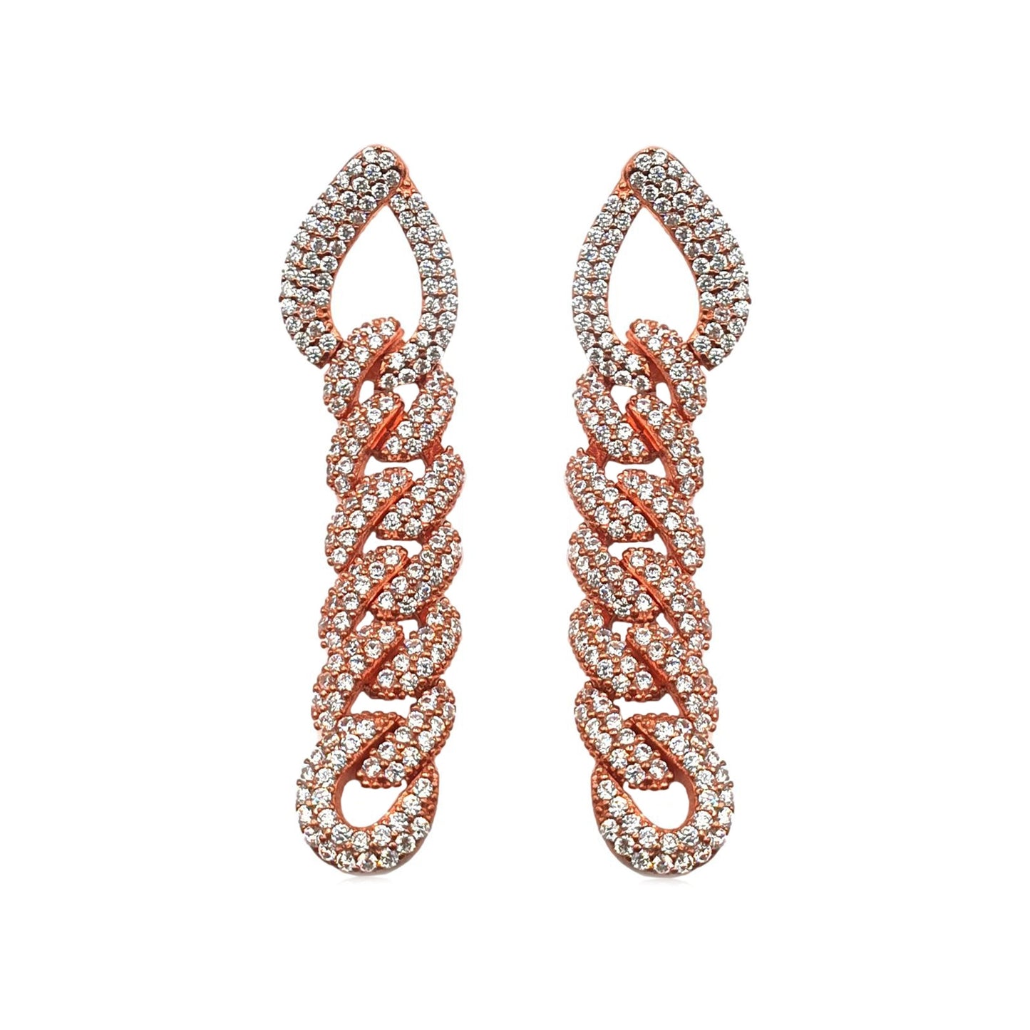 Stone Chain Model Earrings