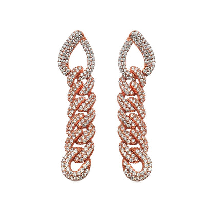 Stone Chain Model Earrings