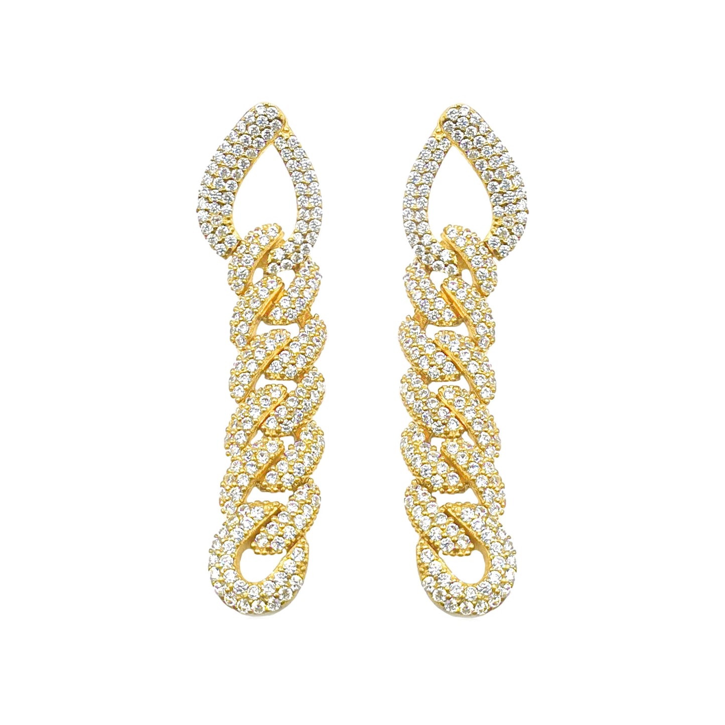 Stone Chain Model Earrings