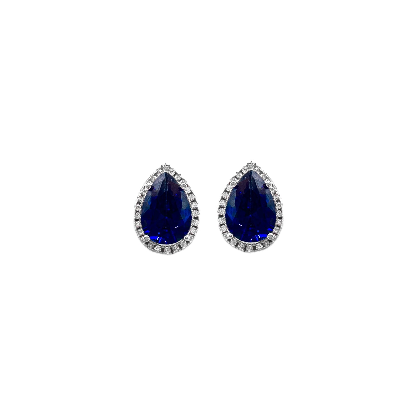 Navy Blue Stone Drop Earrings